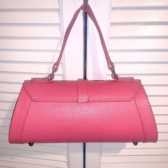 Rowallan Pink Shoulder Bag with Flap Closure and Metal Accents - Picture 2 of 9